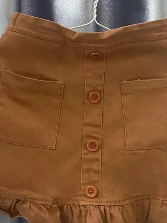 Brown Mini Skirt - Picture 2 of 3